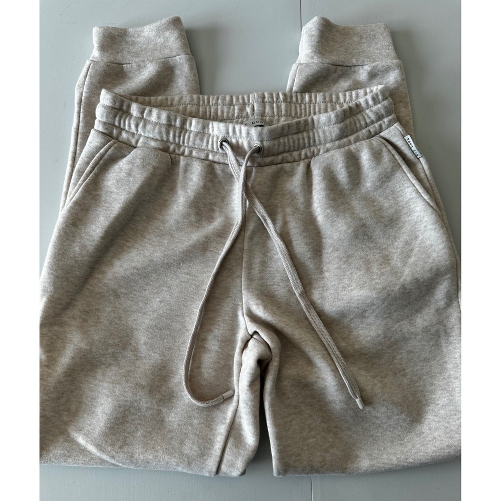 Rae Dunn Women Oatmeal Heather Fleece Joggers Sweatpants Small